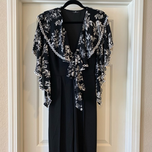 ❤️LAST S NEW Black White Ruffle Jumpsuit - Picture 5 of 8